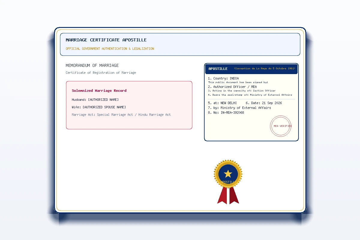 Marriage Certificate Apostille - Honey Attestation
