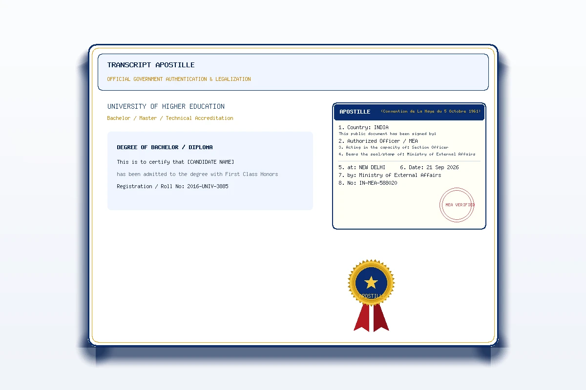 Transcript Apostille - Honey Attestation
