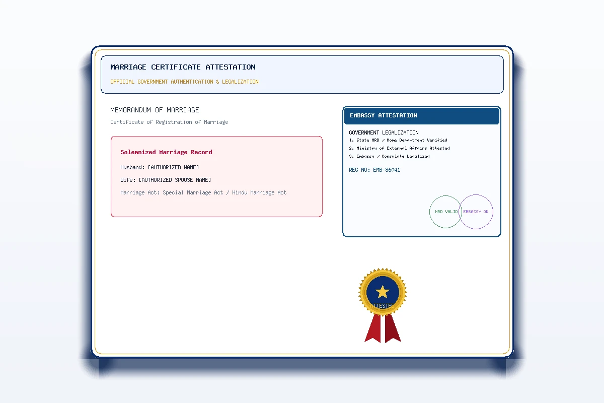 Marriage Certificate Attestation - Honey Attestation
