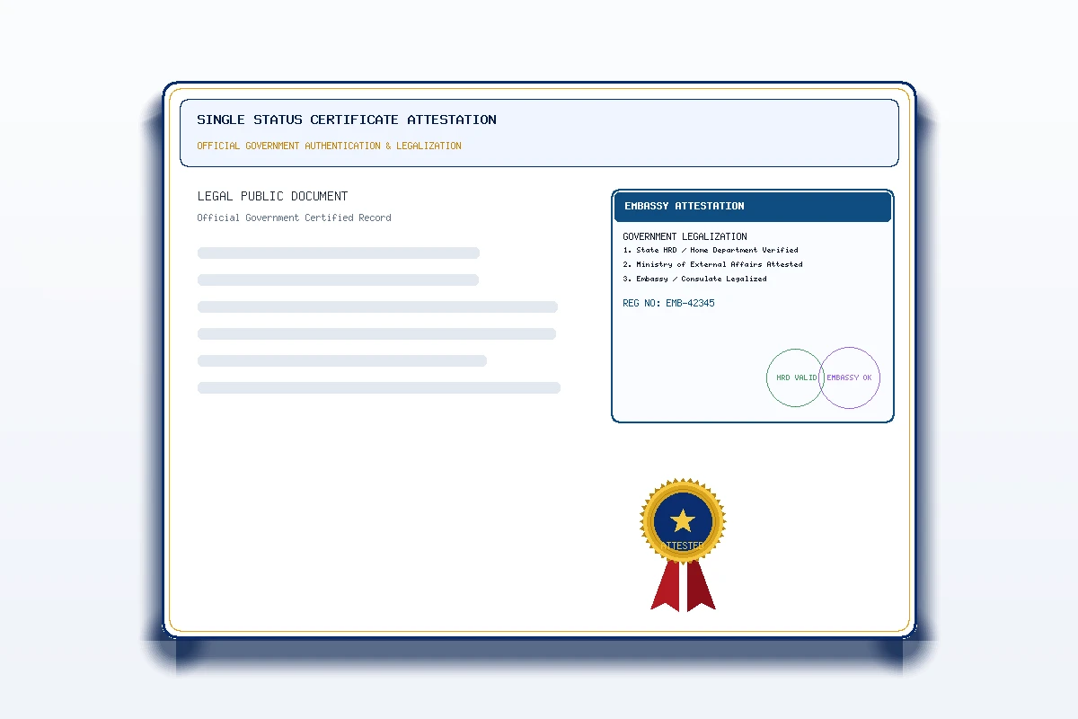 Single Status Certificate Attestation - Honey Attestation