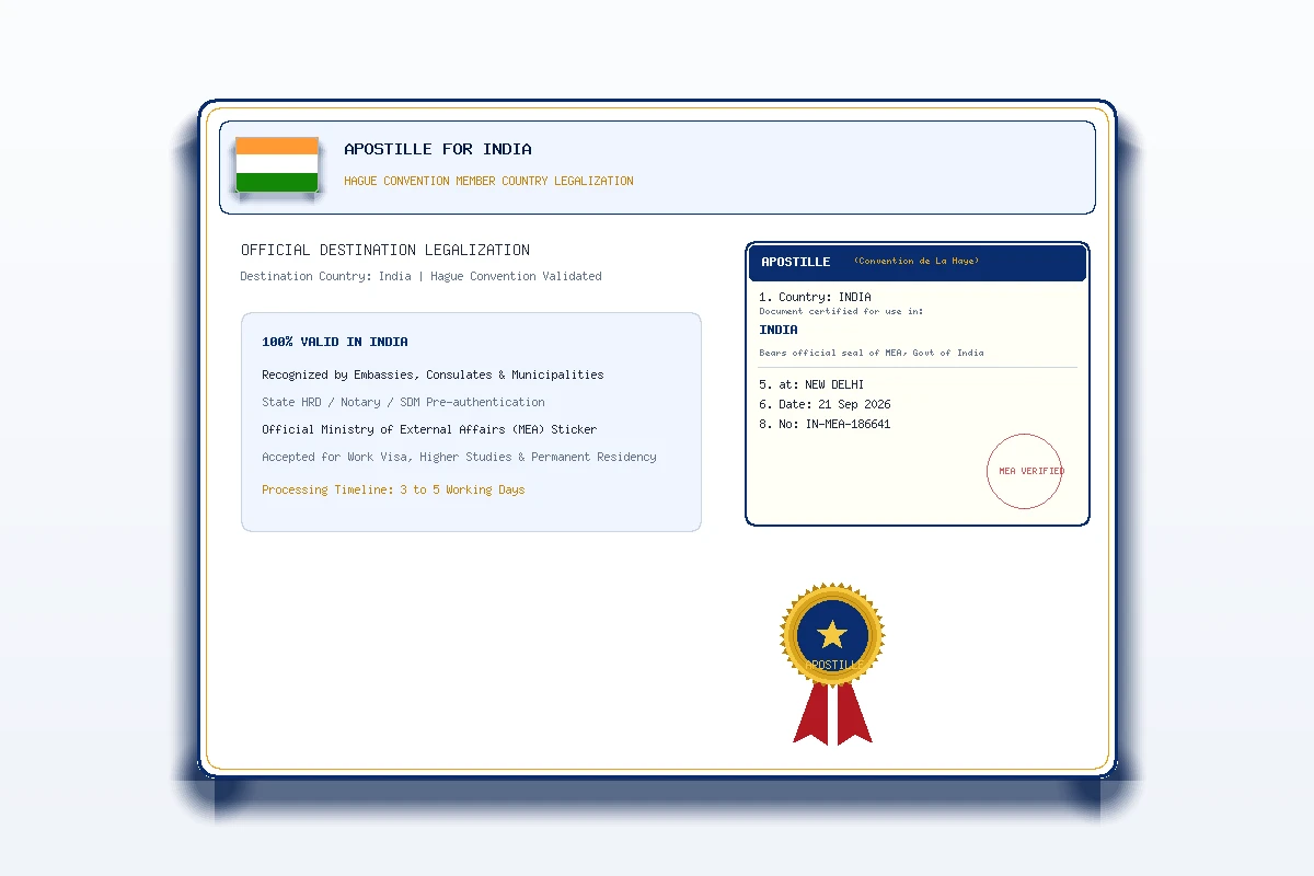 Indian Document Apostille - Honey Attestation